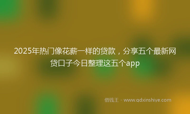 2025年热门像花薪一样的贷款，分享五个最新网贷口子今日整理这五个app