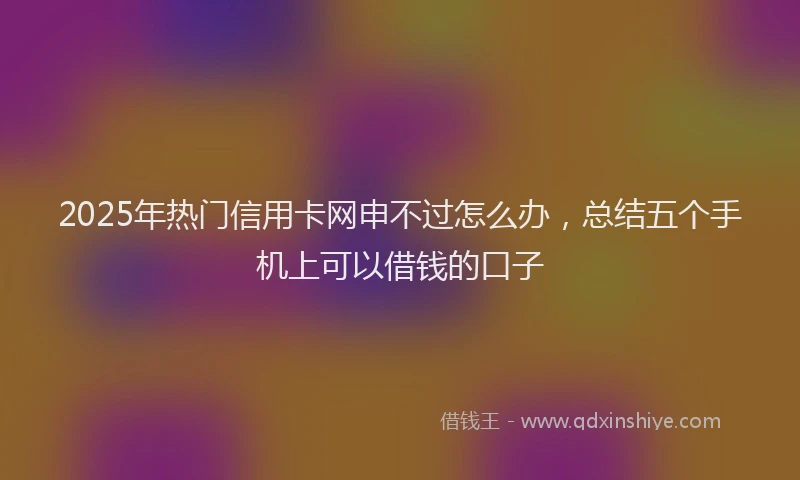2025年热门信用卡网申不过怎么办，总结五个手机上可以借钱的口子