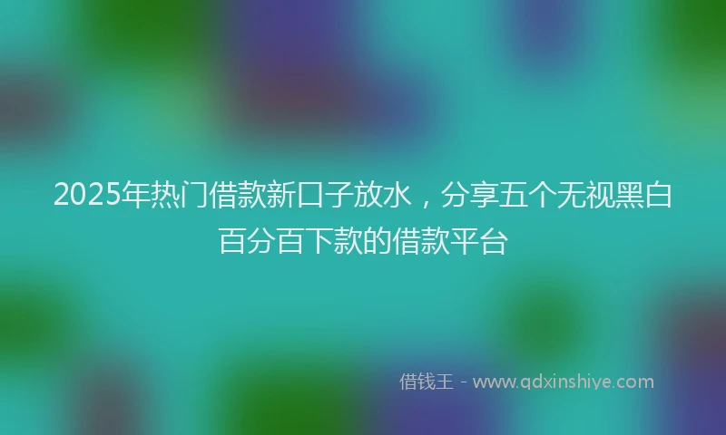 2025年热门借款新口子放水，分享五个无视黑白百分百下款的借款平台
