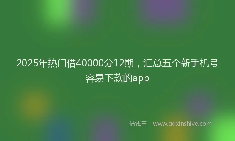2025年热门借40000分12期，汇总五个新手机号容易下款的app