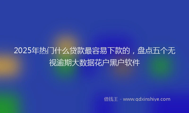 2025年热门什么贷款最容易下款的，盘点五个无视逾期大数据花户黑户软件