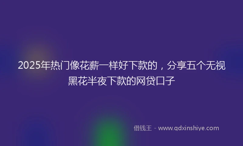 2025年热门像花薪一样好下款的，分享五个无视黑花半夜下款的网贷口子