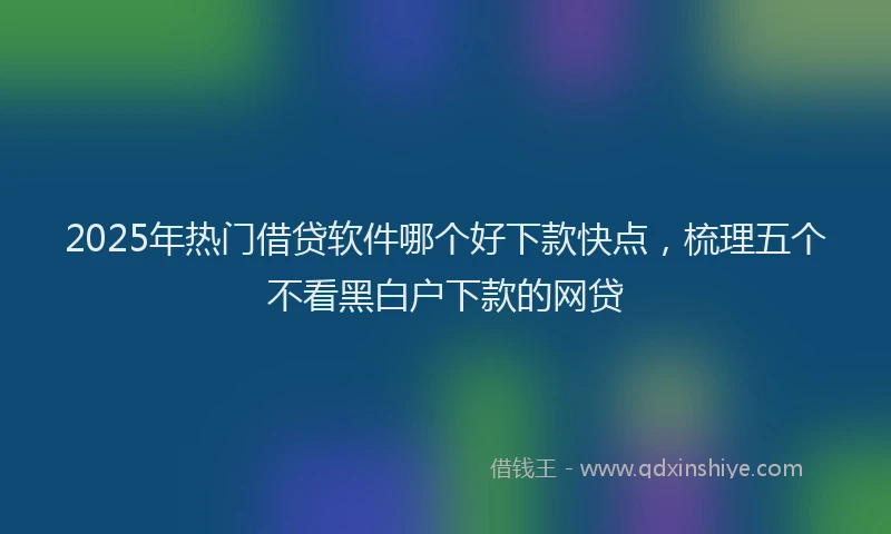 2025年热门借贷软件哪个好下款快点，梳理五个不看黑白户下款的网贷