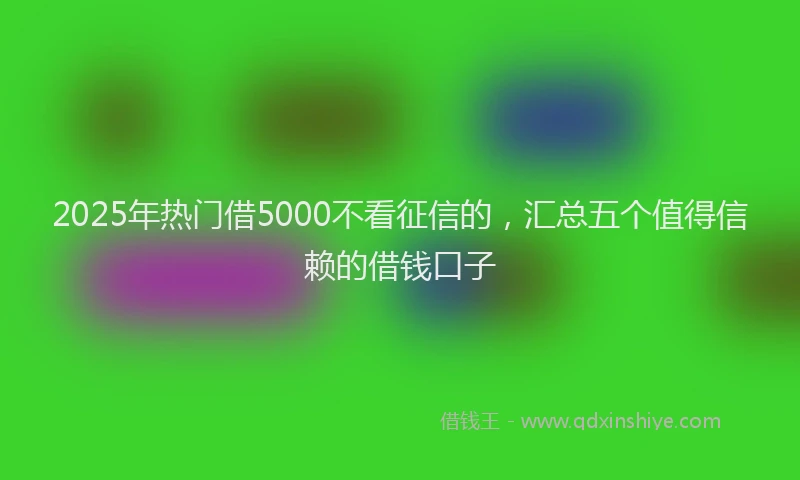2025年热门借5000不看征信的，汇总五个值得信赖的借钱口子