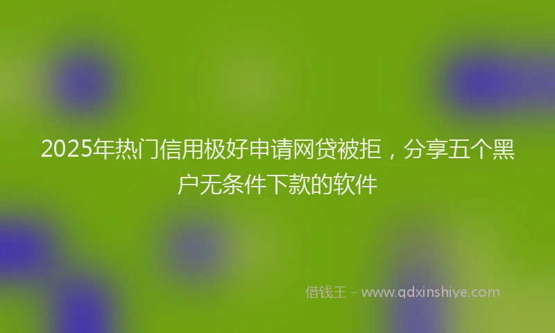 2025年热门信用极好申请网贷被拒，分享五个黑户无条件下款的软件