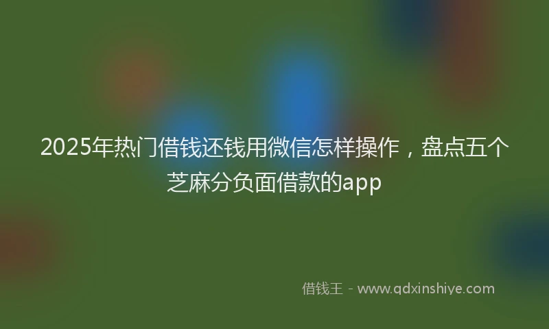 2025年热门借钱还钱用微信怎样操作，盘点五个芝麻分负面借款的app
