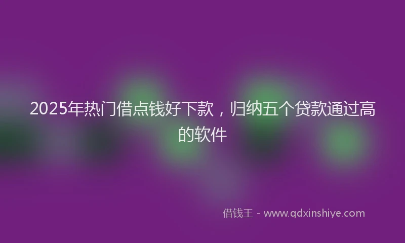 2025年热门借点钱好下款，归纳五个贷款通过高的软件