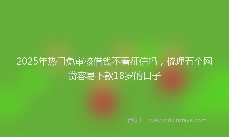 2025年热门免审核借钱不看征信吗，梳理五个网贷容易下款18岁的口子