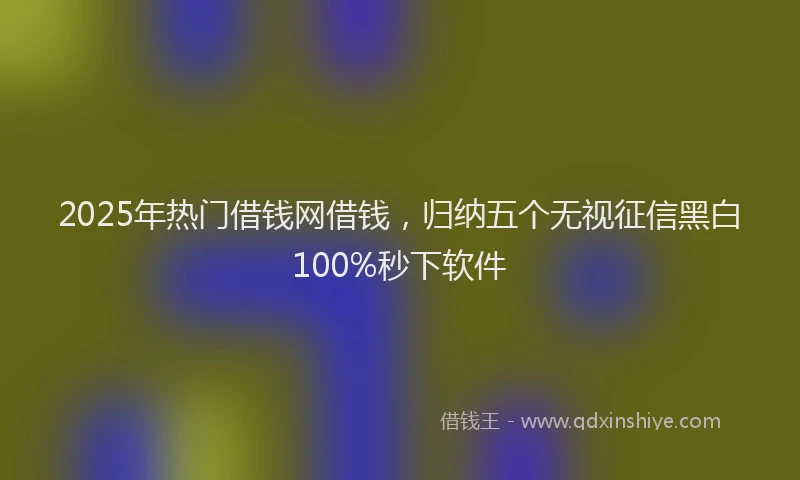 2025年热门借钱网借钱，归纳五个无视征信黑白100%秒下软件
