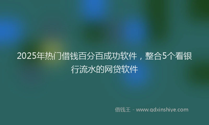 2025年热门借钱百分百成功软件，整合5个看银行流水的网贷软件