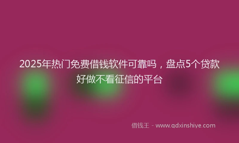 2025年热门免费借钱软件可靠吗，盘点5个贷款好做不看征信的平台