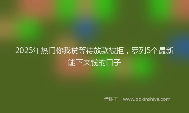 2025年热门你我贷等待放款被拒，罗列5个最新能下来钱的口子