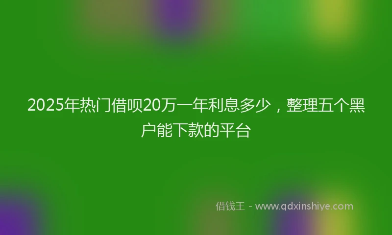 2025年热门借呗20万一年利息多少，整理五个黑户能下款的平台