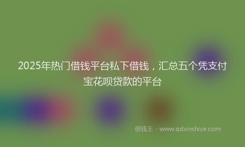 2025年热门借钱平台私下借钱，汇总五个凭支付宝花呗贷款的平台