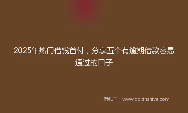 2025年热门借钱首付，分享五个有逾期借款容易通过的口子