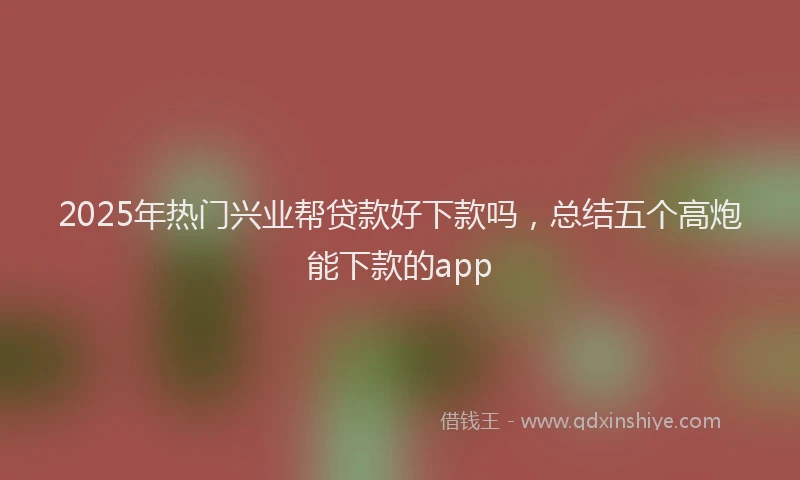 2025年热门兴业帮贷款好下款吗，总结五个高炮能下款的app