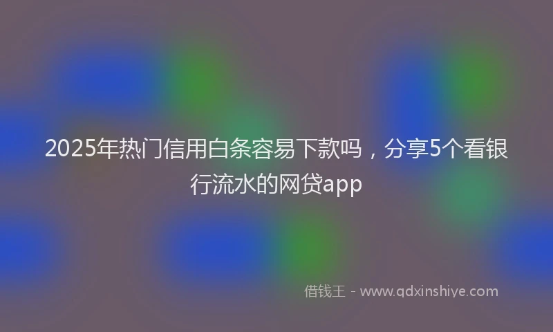 2025年热门信用白条容易下款吗，分享5个看银行流水的网贷app