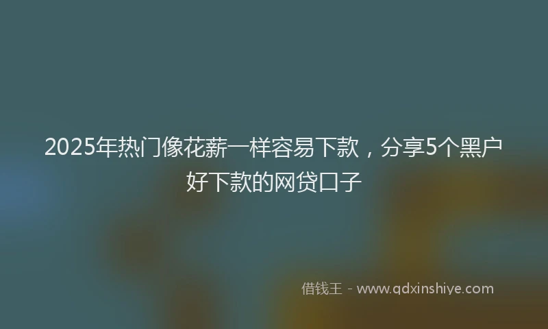 2025年热门像花薪一样容易下款，分享5个黑户好下款的网贷口子