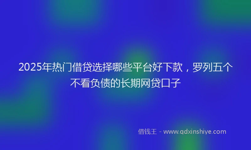 2025年热门借贷选择哪些平台好下款，罗列五个不看负债的长期网贷口子