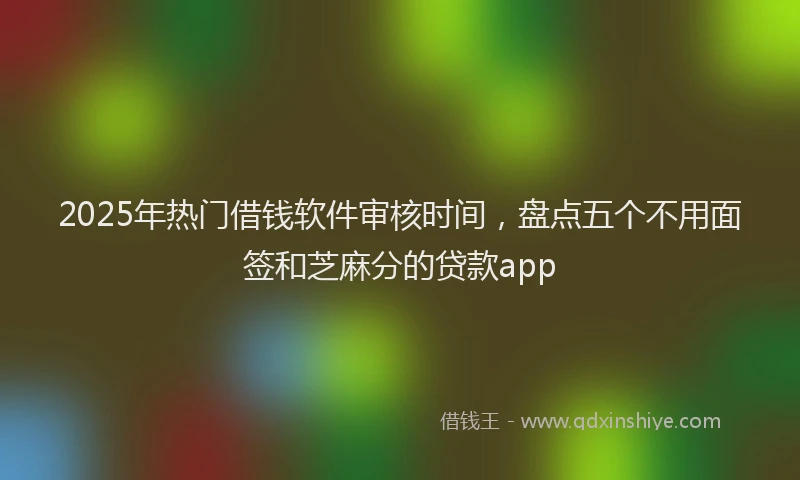 2025年热门借钱软件审核时间，盘点五个不用面签和芝麻分的贷款app