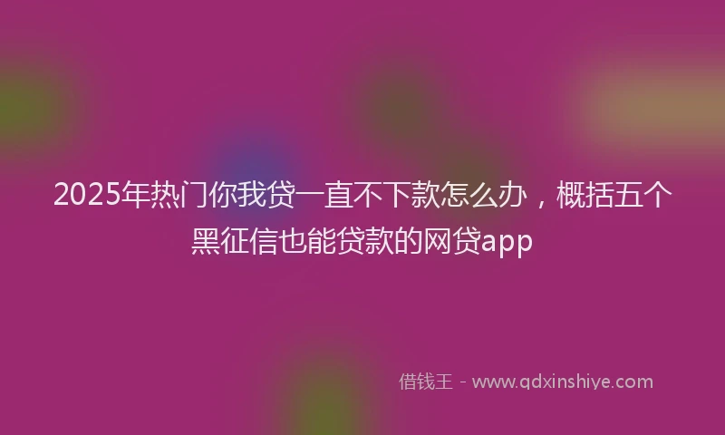 2025年热门你我贷一直不下款怎么办，概括五个黑征信也能贷款的网贷app