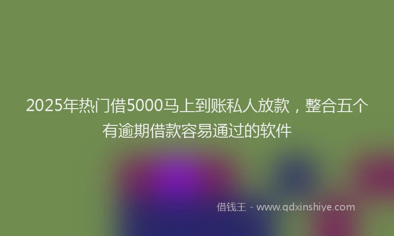 2025年热门借5000马上到账私人放款，整合五个有逾期借款容易通过的软件