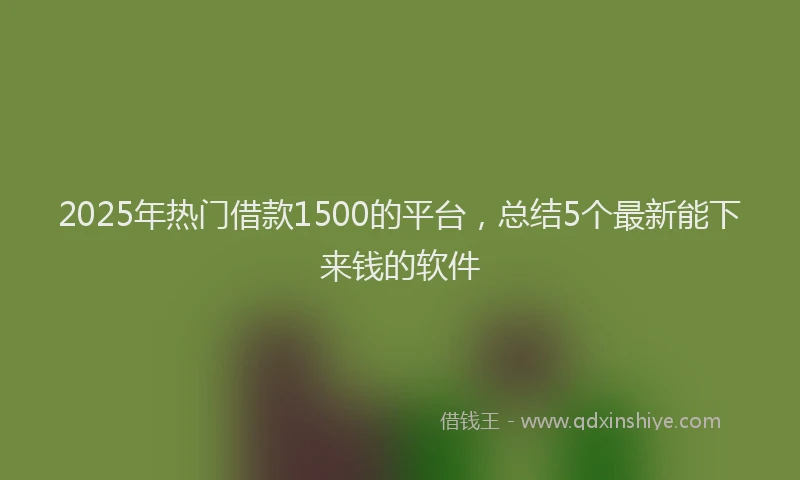 2025年热门借款1500的平台，总结5个最新能下来钱的软件