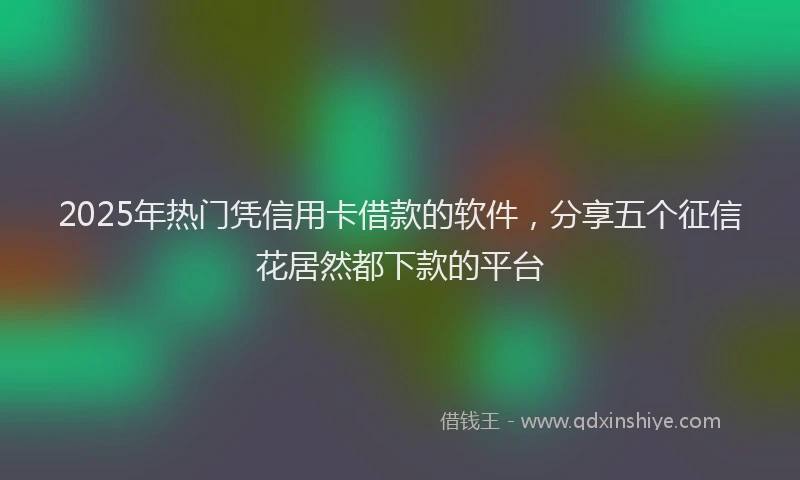 2025年热门凭信用卡借款的软件，分享五个征信花居然都下款的平台