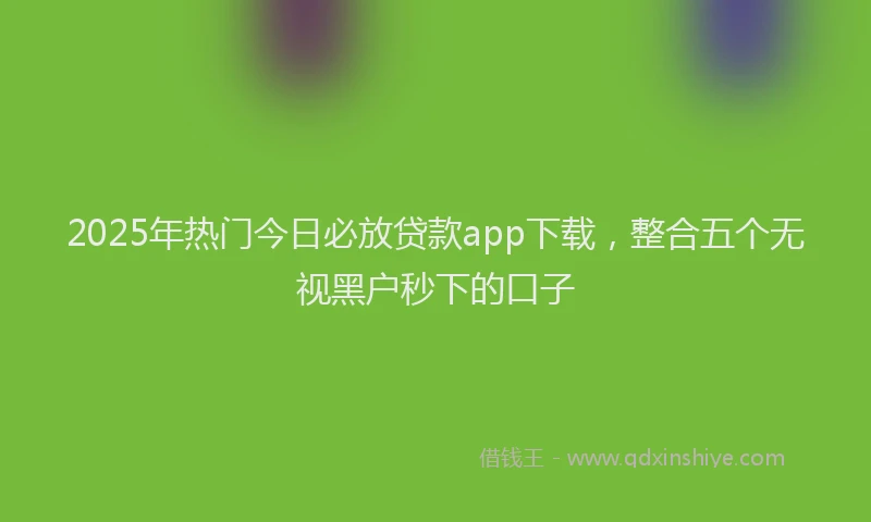 2025年热门今日必放贷款app下载，整合五个无视黑户秒下的口子