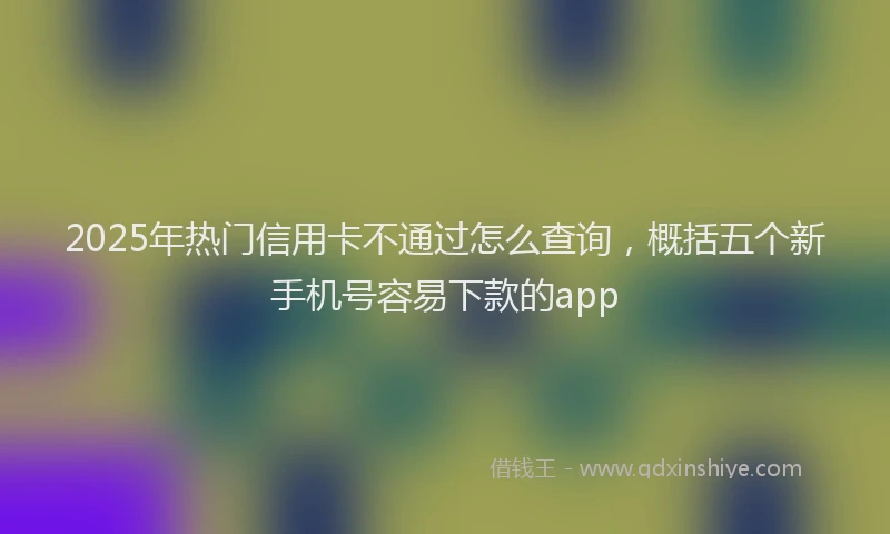 2025年热门信用卡不通过怎么查询，概括五个新手机号容易下款的app