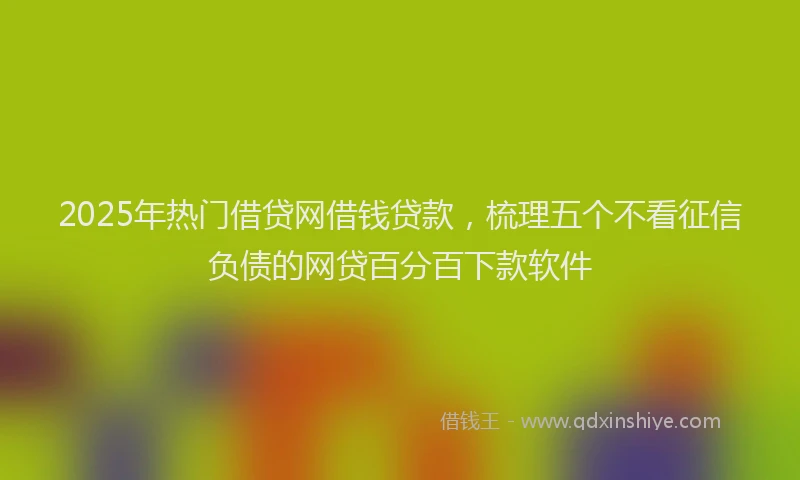 2025年热门借贷网借钱贷款，梳理五个不看征信负债的网贷百分百下款软件