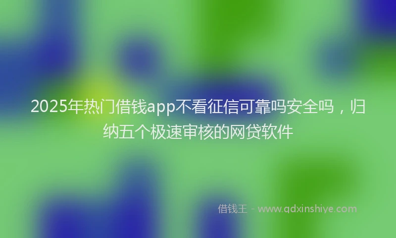 2025年热门借钱app不看征信可靠吗安全吗，归纳五个极速审核的网贷软件