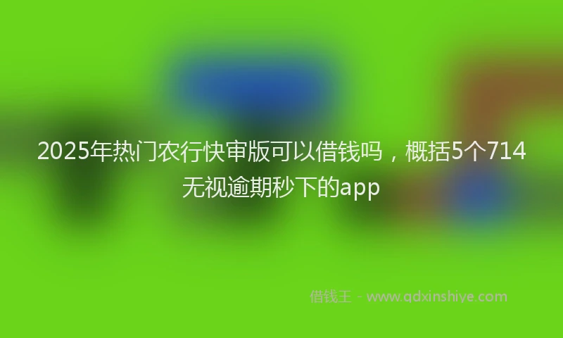 2025年热门农行快审版可以借钱吗，概括5个714无视逾期秒下的app