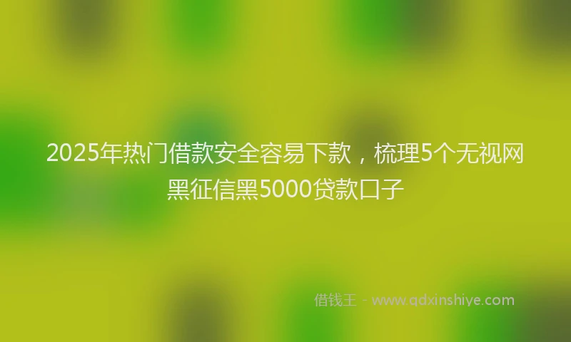 2025年热门借款安全容易下款，梳理5个无视网黑征信黑5000贷款口子