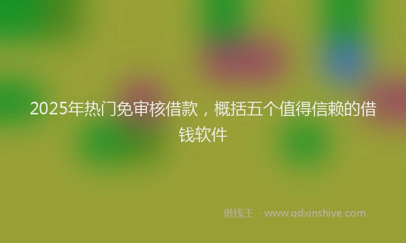 2025年热门免审核借款，概括五个值得信赖的借钱软件