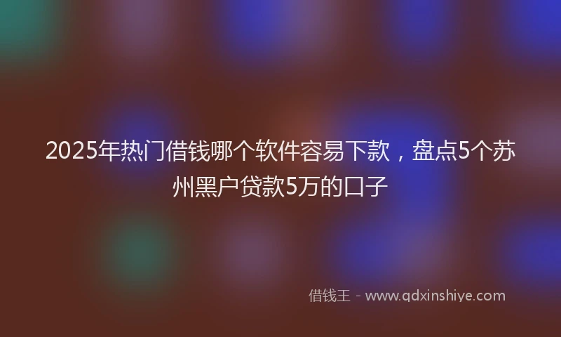 2025年热门借钱哪个软件容易下款，盘点5个苏州黑户贷款5万的口子