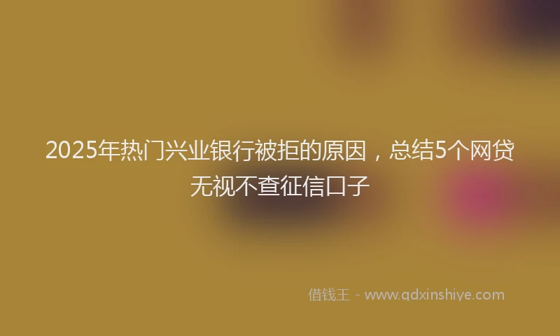 2025年热门兴业银行被拒的原因，总结5个网贷无视不查征信口子