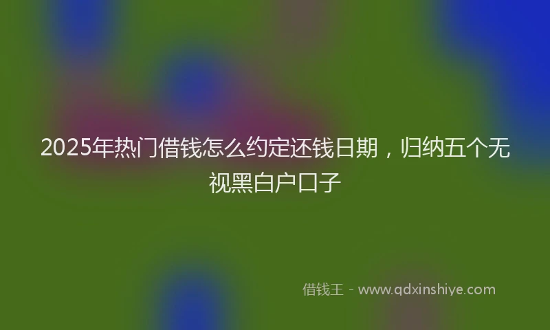 2025年热门借钱怎么约定还钱日期，归纳五个无视黑白户口子