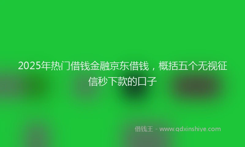 2025年热门借钱金融京东借钱，概括五个无视征信秒下款的口子