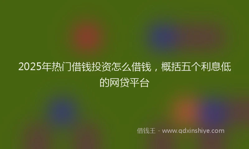 2025年热门借钱投资怎么借钱，概括五个利息低的网贷平台