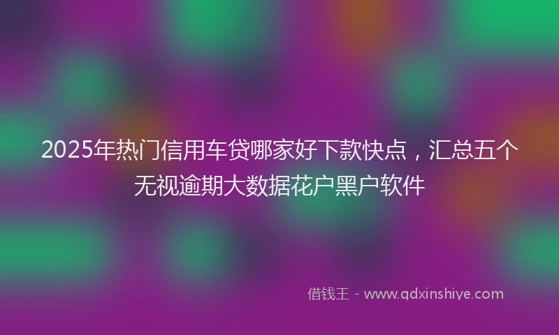 2025年热门信用车贷哪家好下款快点，汇总五个无视逾期大数据花户黑户软件