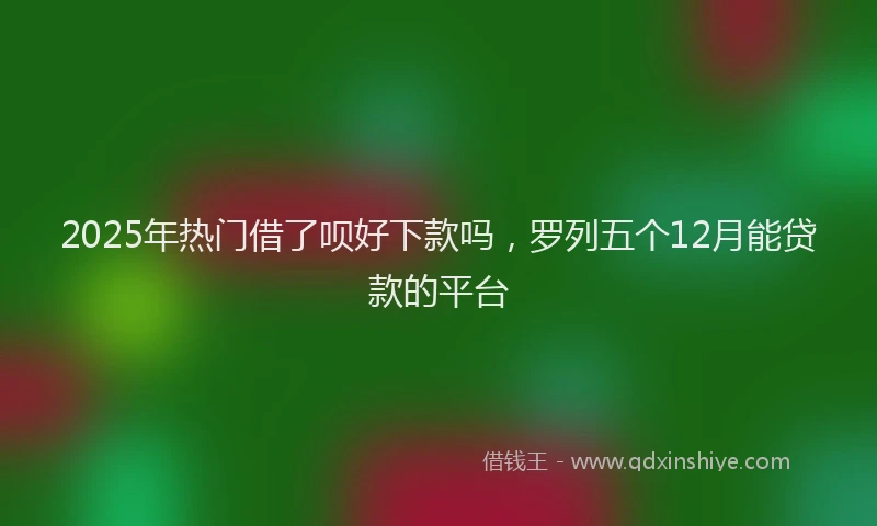 2025年热门借了呗好下款吗，罗列五个12月能贷款的平台