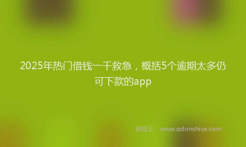 2025年热门借钱一千救急，概括5个逾期太多仍可下款的app