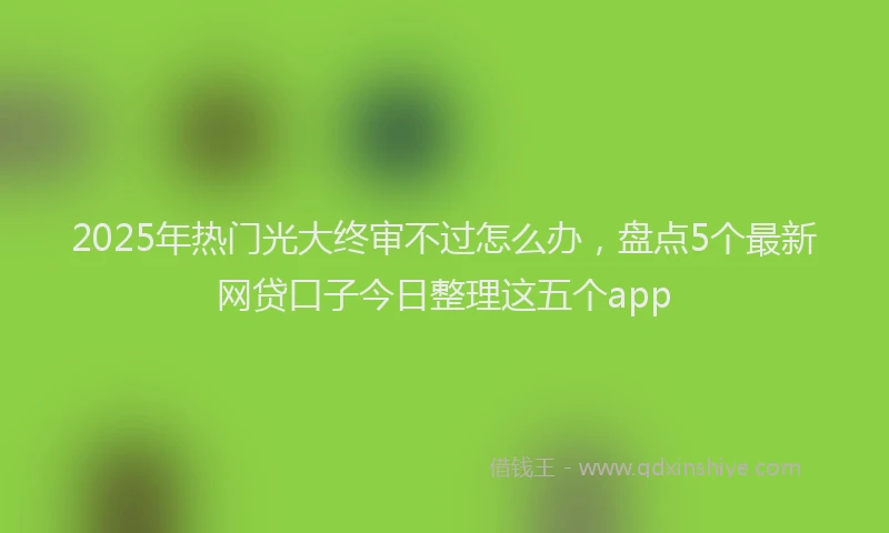 2025年热门光大终审不过怎么办，盘点5个最新网贷口子今日整理这五个app