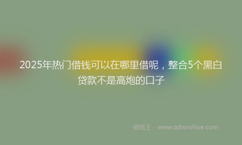 2025年热门借钱可以在哪里借呢，整合5个黑白贷款不是高炮的口子