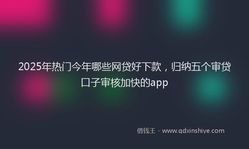 2025年热门今年哪些网贷好下款，归纳五个审贷口子审核加快的app