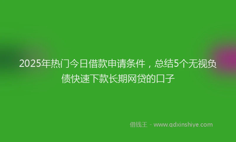 2025年热门今日借款申请条件，总结5个无视负债快速下款长期网贷的口子