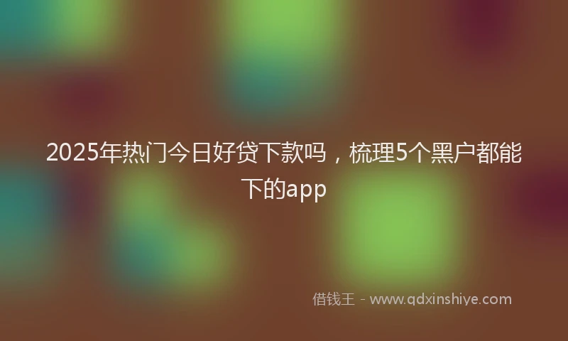 2025年热门今日好贷下款吗，梳理5个黑户都能下的app
