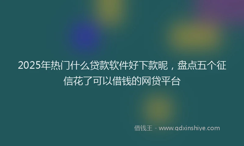 2025年热门什么贷款软件好下款昵，盘点五个征信花了可以借钱的网贷平台