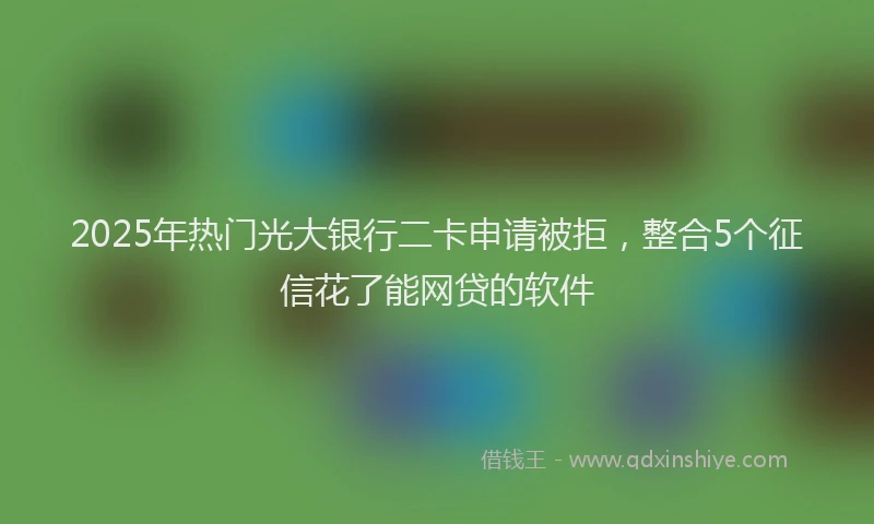 2025年热门光大银行二卡申请被拒，整合5个征信花了能网贷的软件